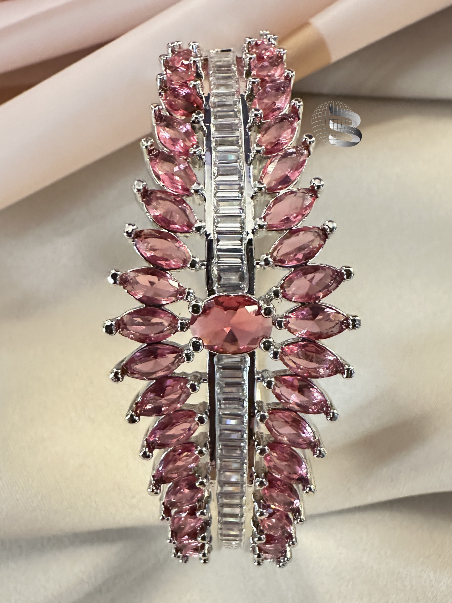 Bracelet ouvrable de qualité supérieure, plaqué rhodium rose et serti de zircones cubiques, pour femmes et filles