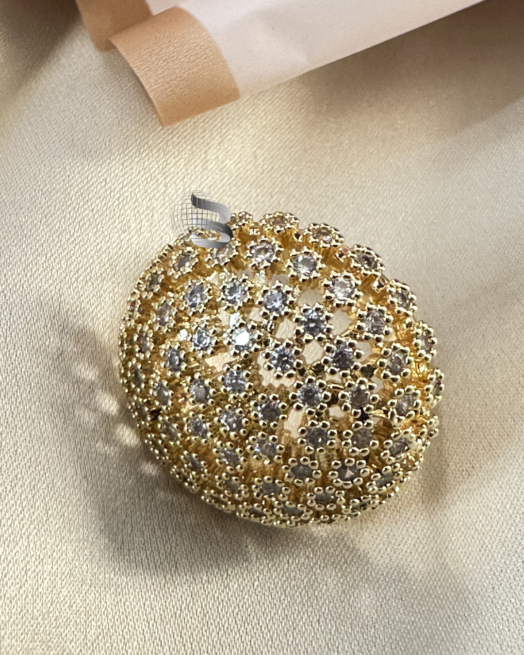 Anti-Tarnish Dome-Shaped American Diamond Studded Adjustable Cocktail Ring – For Girls & Women