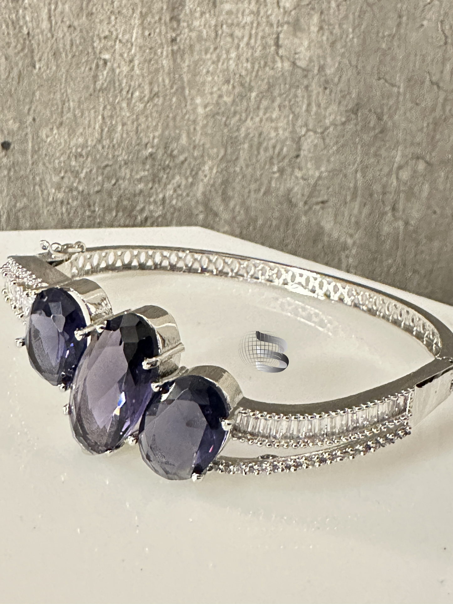 Blue Crystal Silver Plated Stylish Bracelet Gift for Girls Women