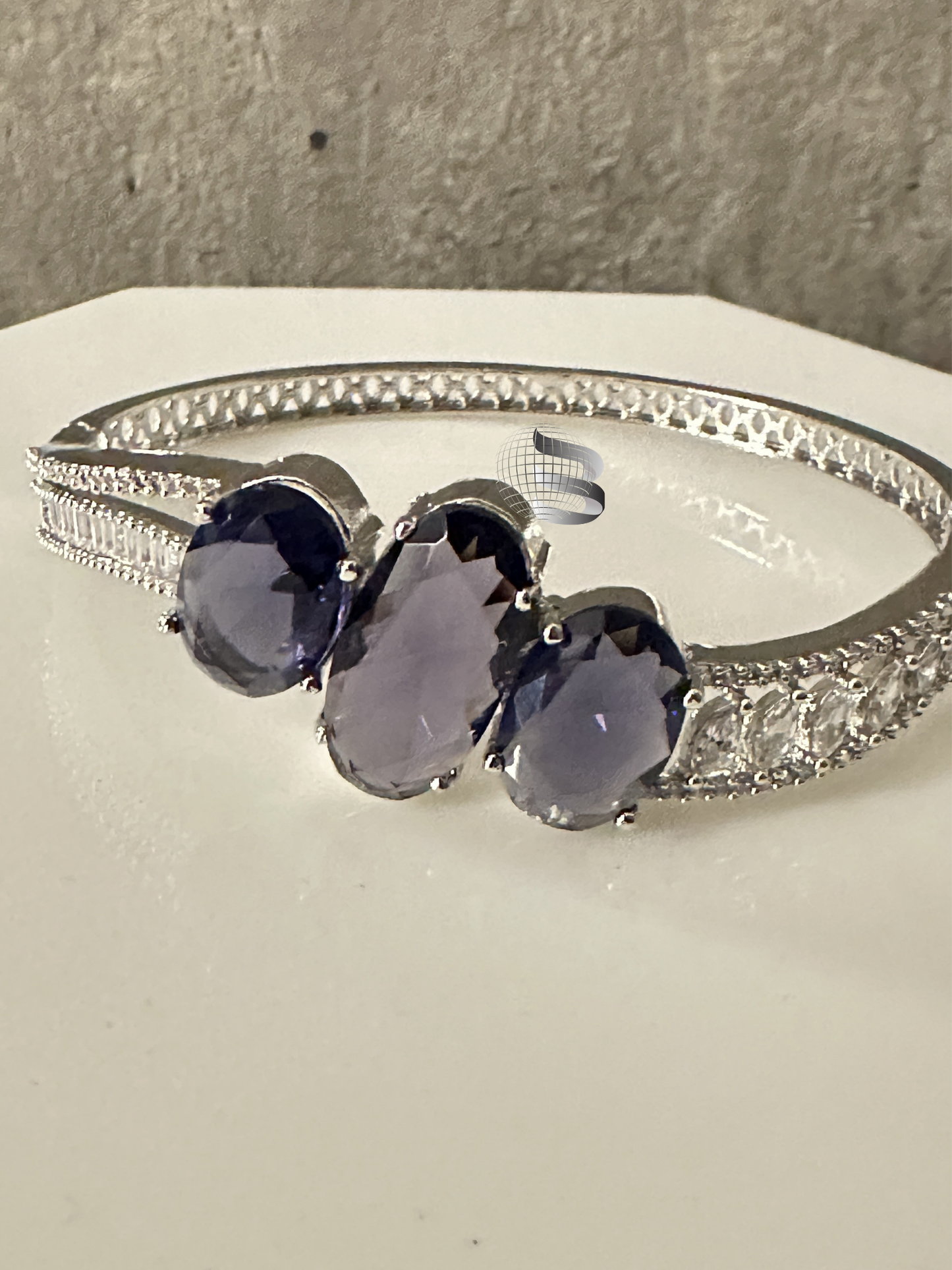Blue Crystal Silver Plated Stylish Bracelet Gift for Girls Women