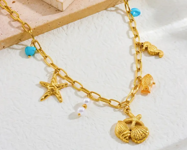 Gold-Plated Premium Neckwear with Charms