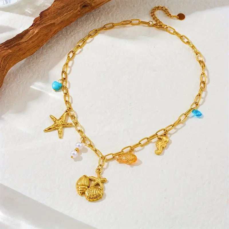 Gold-Plated Premium Neckwear with Charms