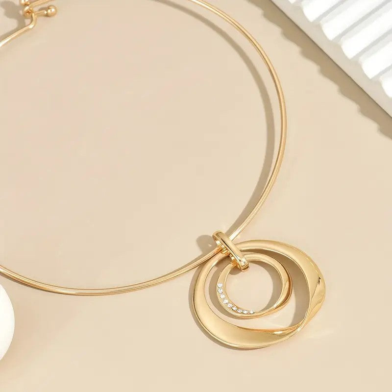 Luxury Rose Gold Plated Geometric Statement Neckwear
