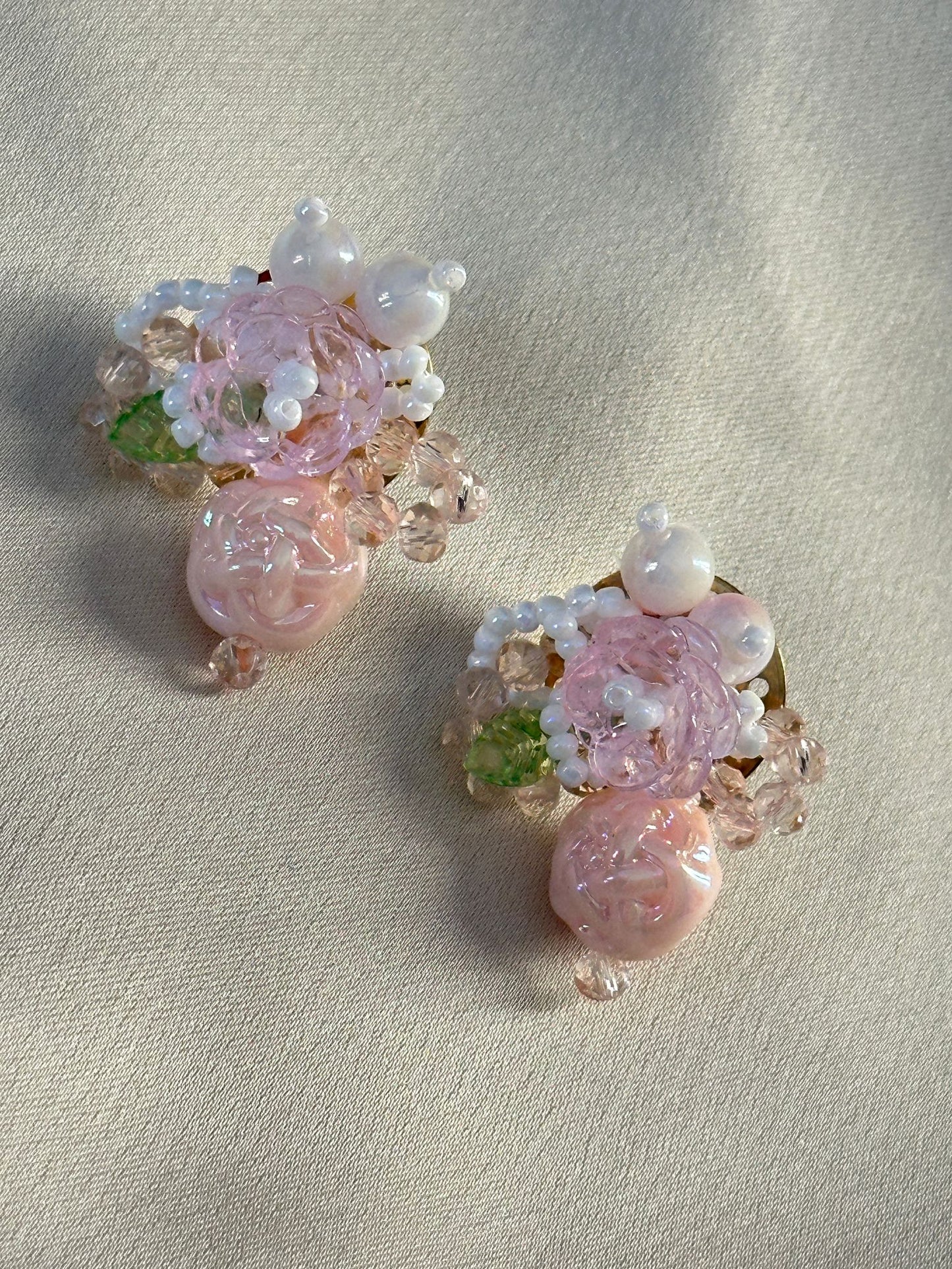 Elegant Acrylic and Sparkling Beads Earring
