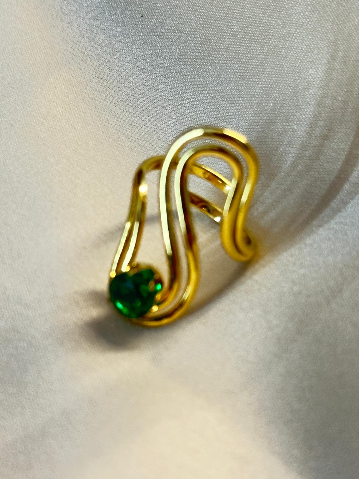 Premium Gold-Plated Abstract Design Adjustable Finger Ring