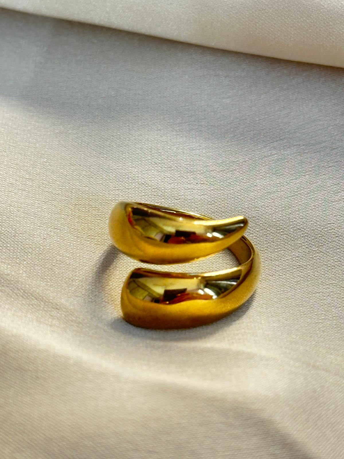Abstract Design Gold Plated Ring for Girls and Women