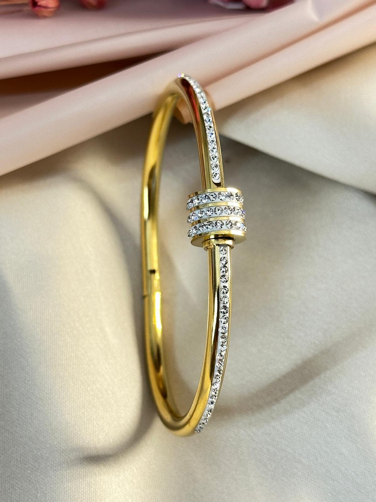 Gold Plated American Diamond Studded Bracelet