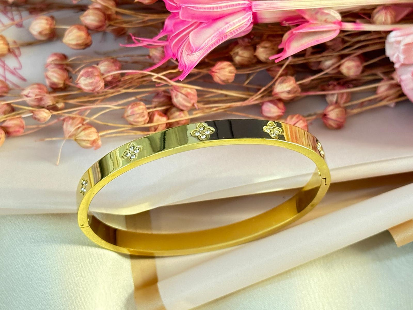 Premium Gold-Plated American Diamond Studded Bracelet