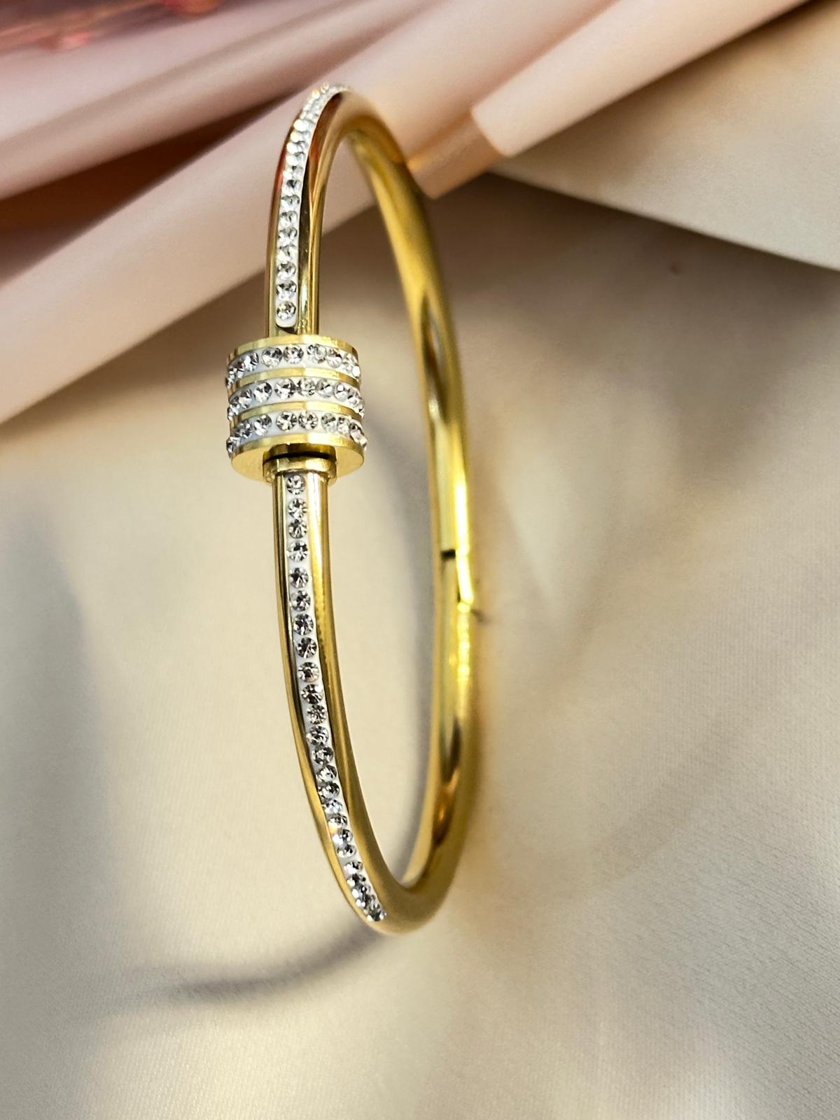 Gold Plated American Diamond Studded Bracelet