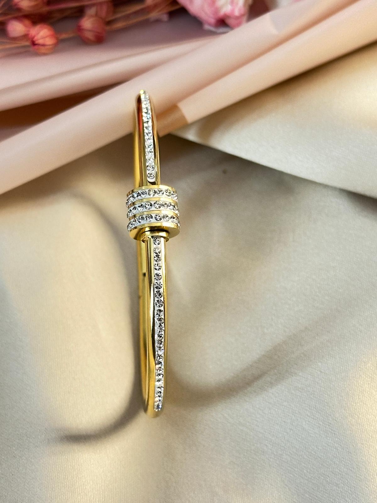 Gold Plated American Diamond Studded Bracelet