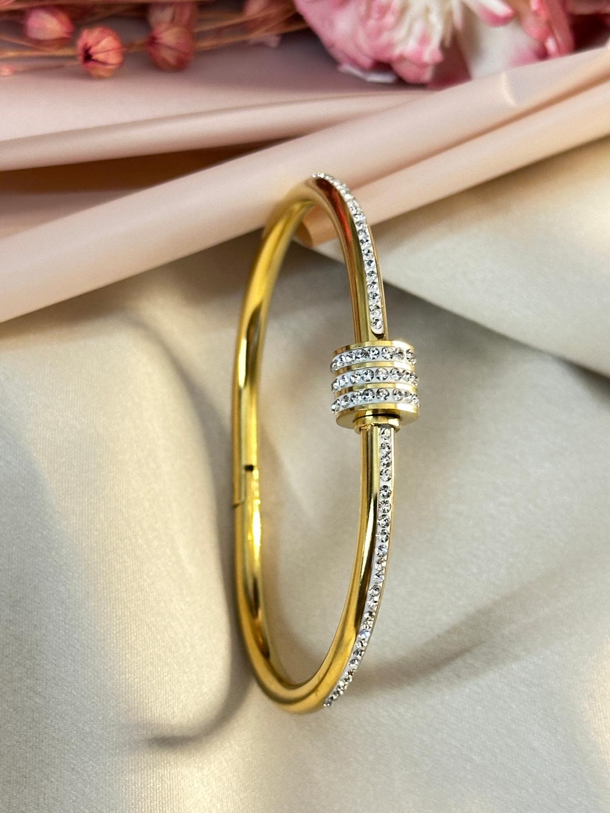 Gold Plated American Diamond Studded Bracelet