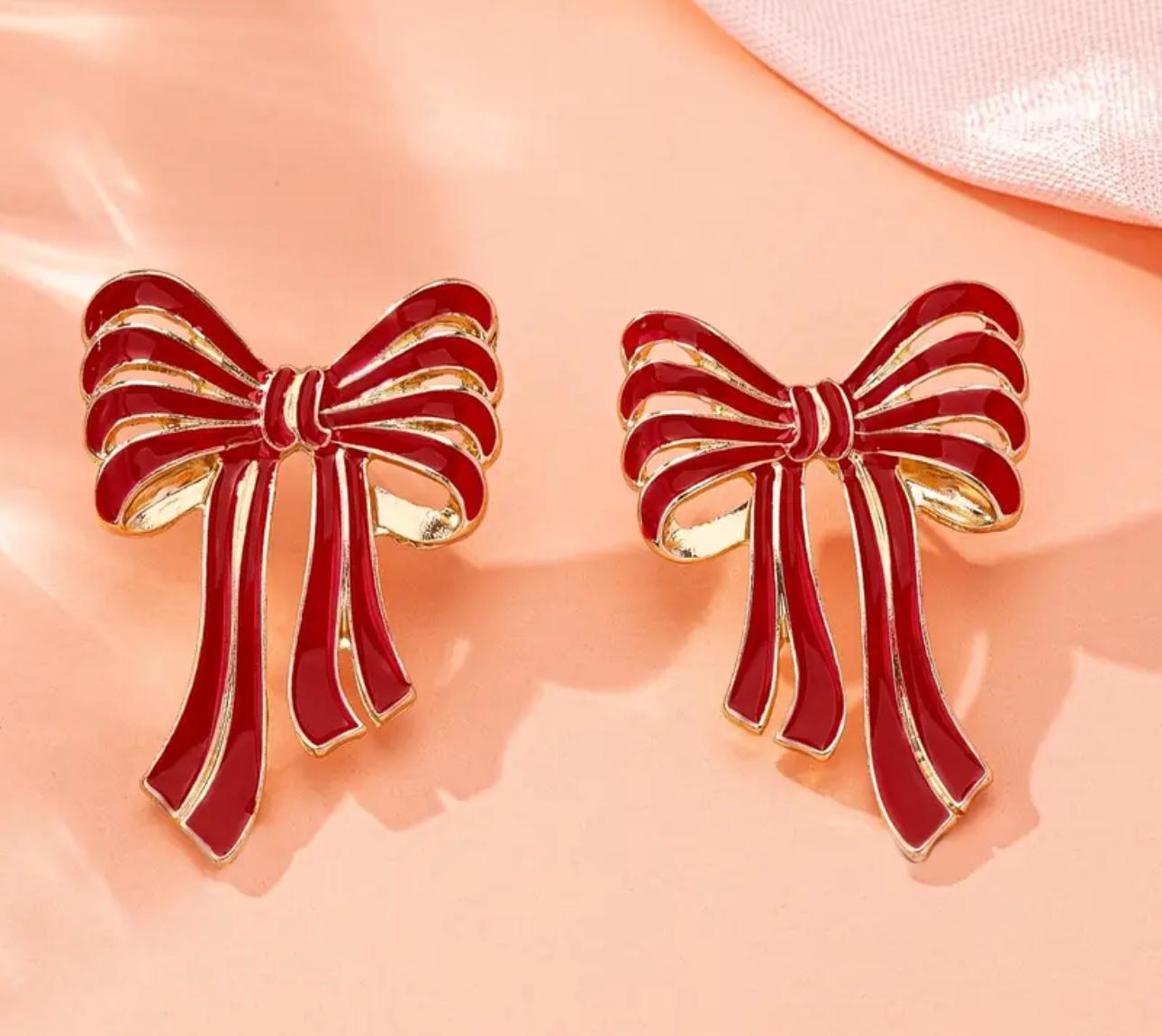 Unique Red Enamelled Earrings