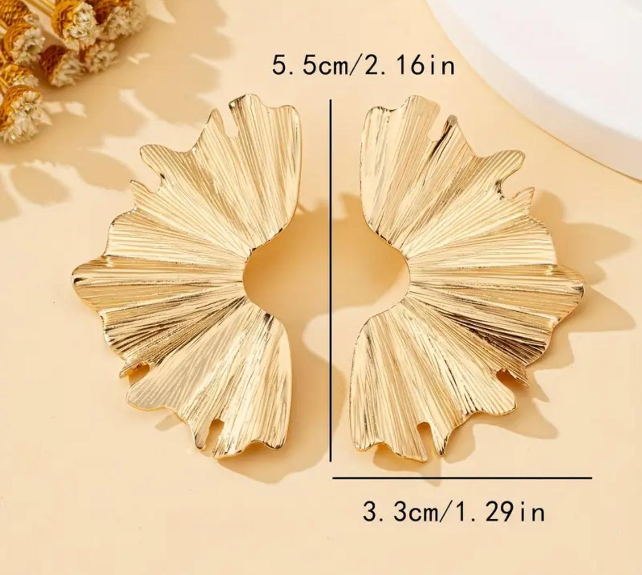 Golden Petal Statement Earring