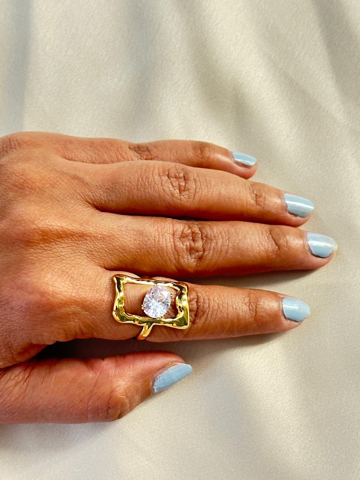 Premium Gold-Plated Adjustable Finger Ring