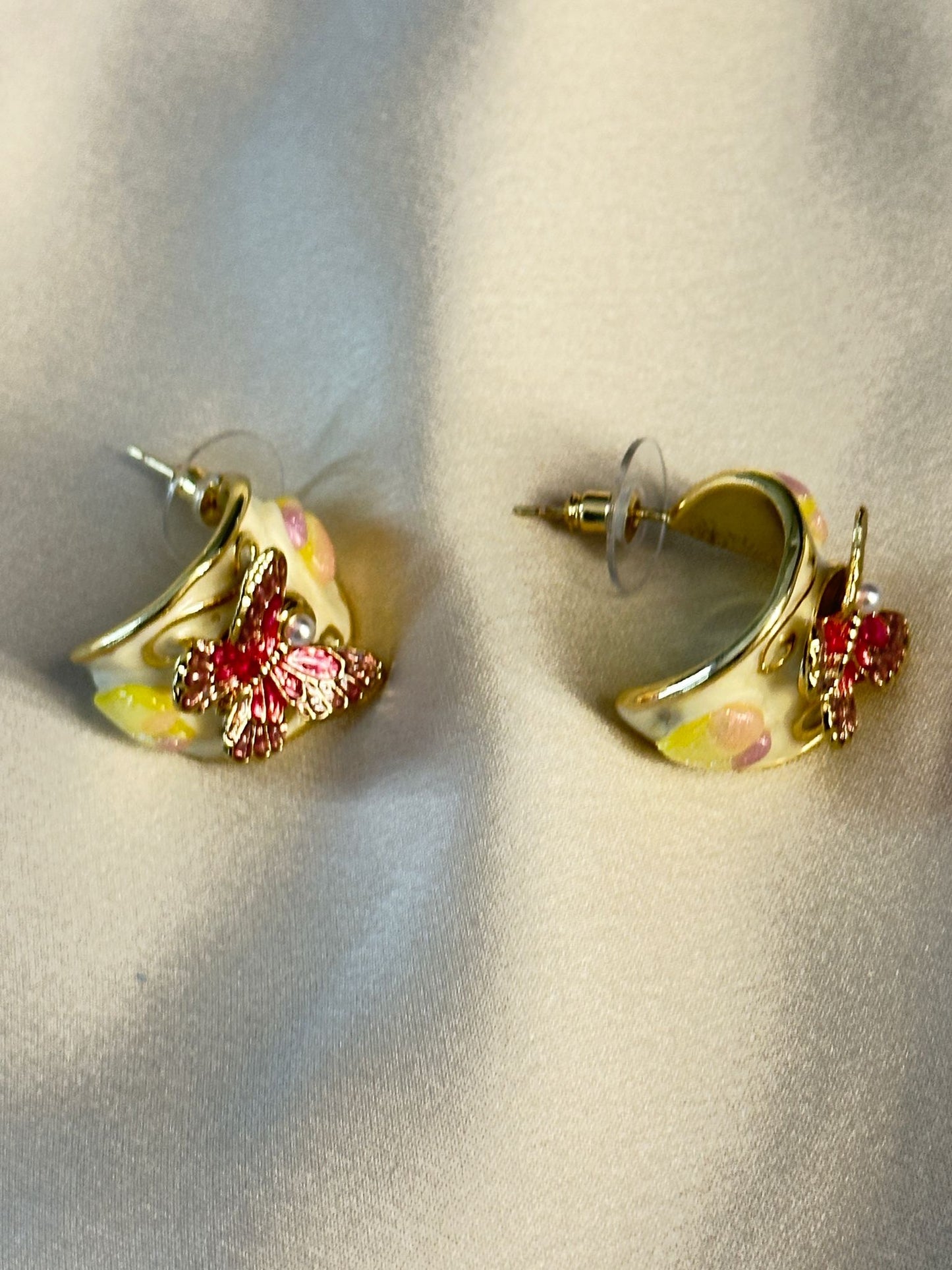 Elegant and Light Weight Enamelled Butterfly Earring for Women and Girls