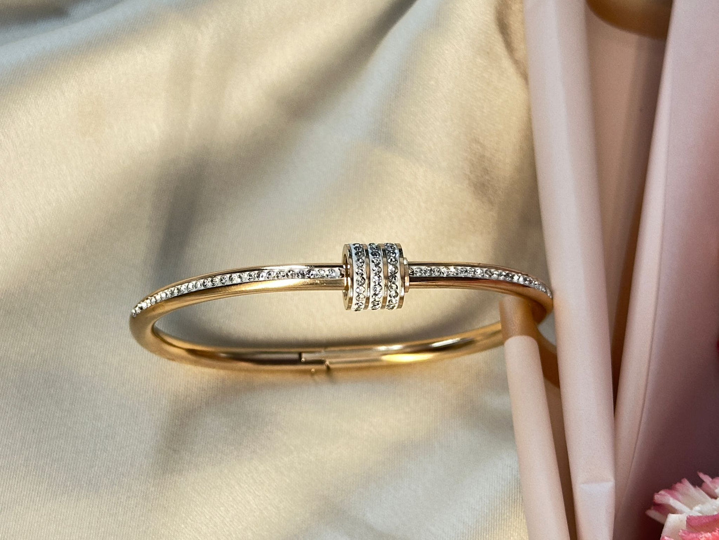 Rose Gold Elegant and Sleek American Diamond Bracelet for Girls and Women