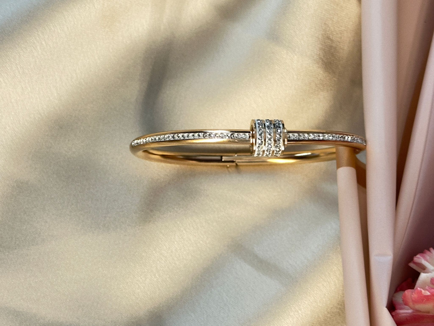 Rose Gold Elegant and Sleek American Diamond Bracelet for Girls and Women
