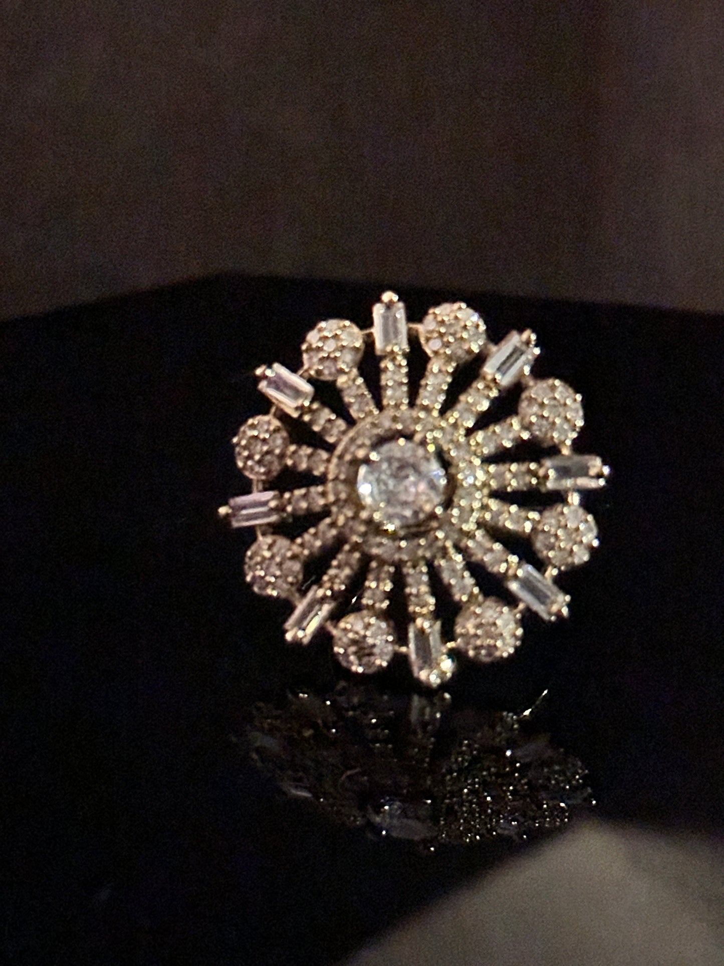 Golden American Diamond Ring