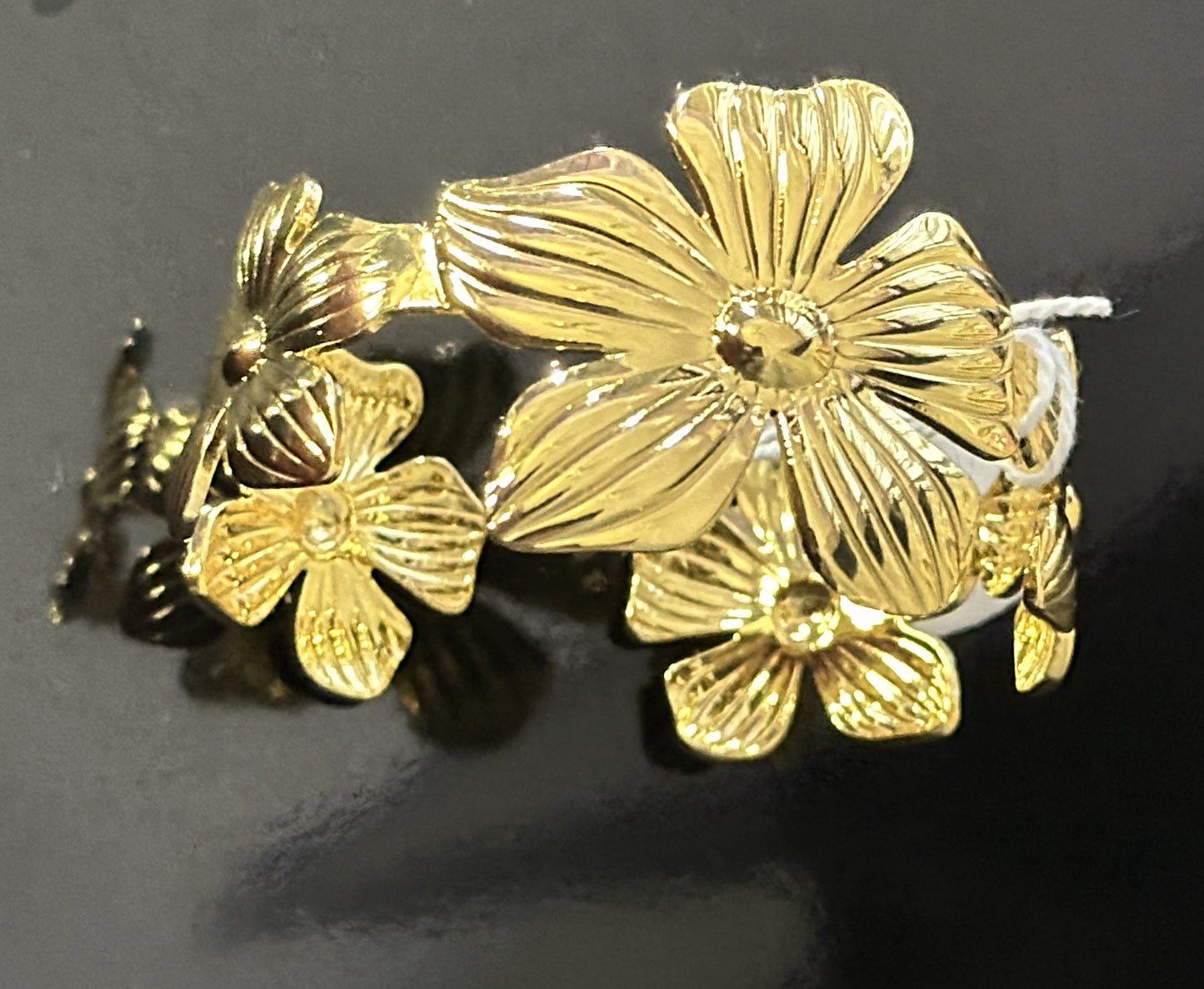 Anti-Tarnish Stainless Steel 18k Gold Plated Floral Bracelet