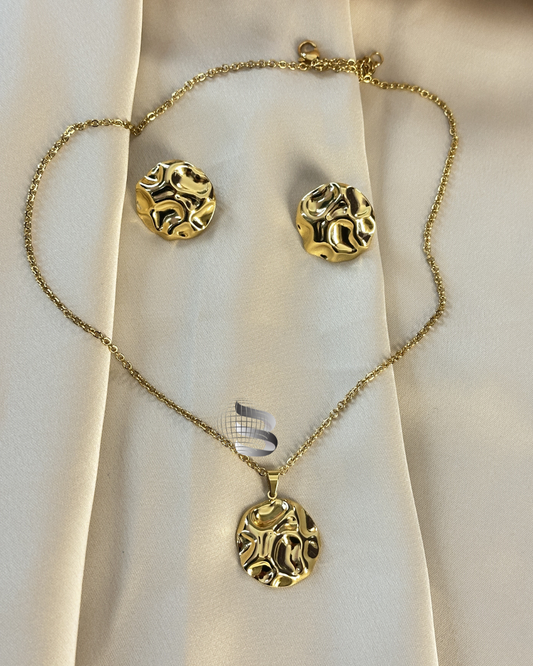 Anti-Tarnish Round Pendant Set – For Girls & Women