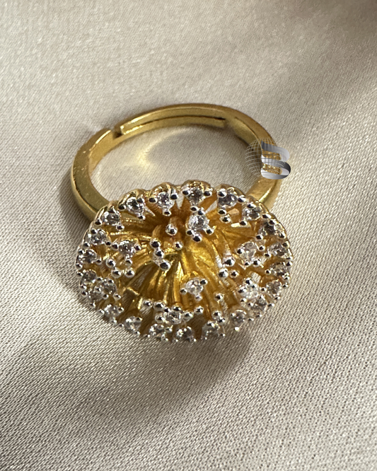 American Diamond Anti-Tarnish Adjustable Ring for Girls & Women