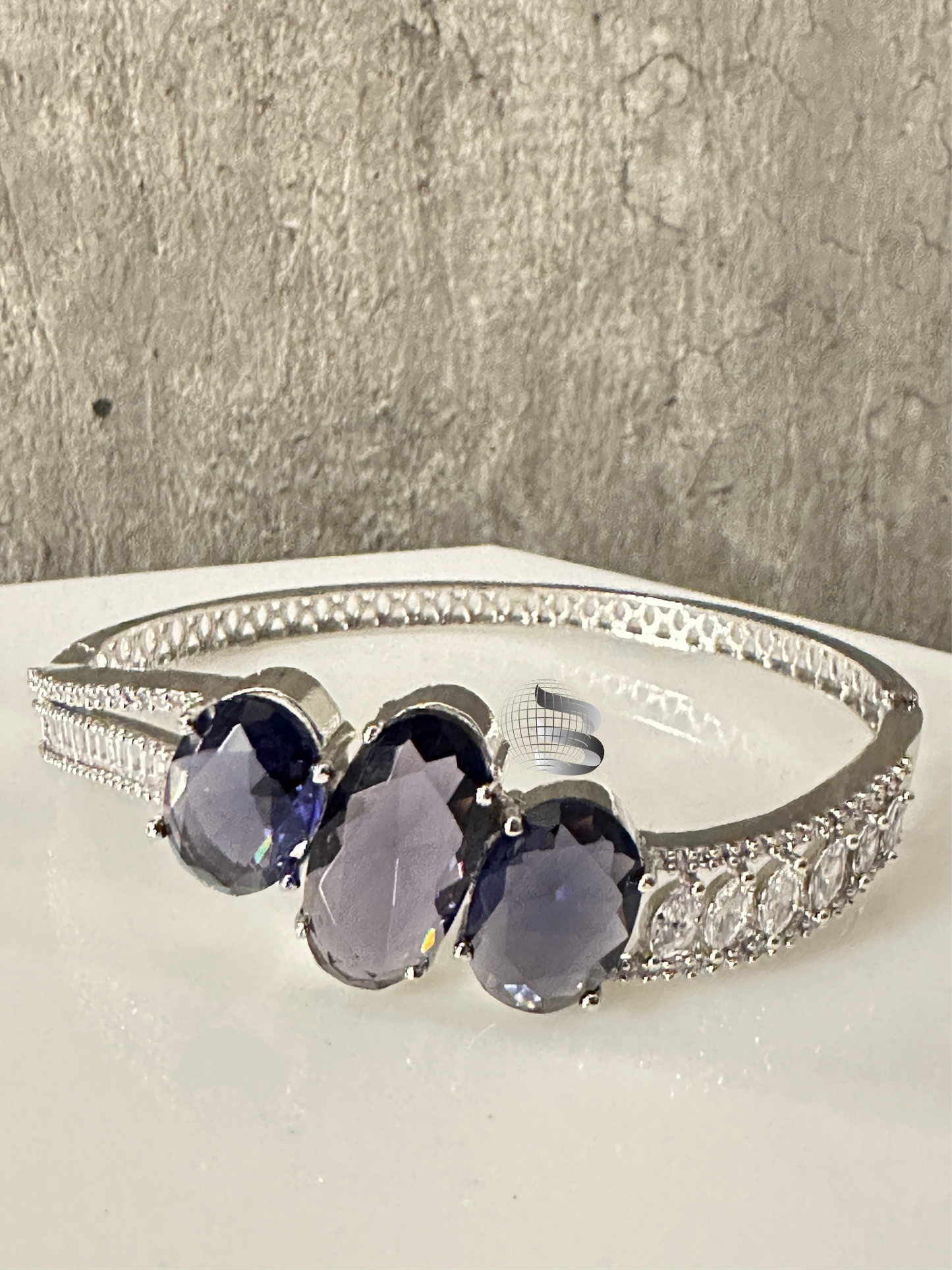 Blue Crystal Silver Plated Stylish Bracelet Gift for Girls Women