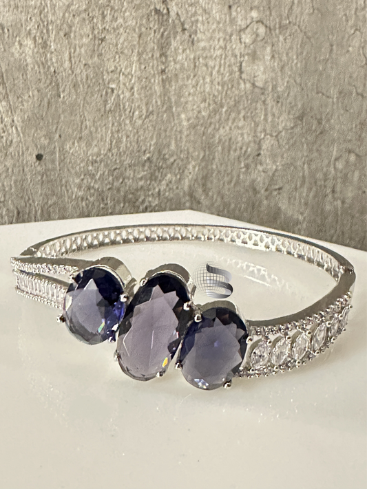 Blue Crystal Silver Plated Stylish Bracelet Gift for Girls Women