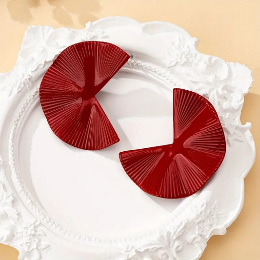 Minimal Design Maroon Statement Earring
