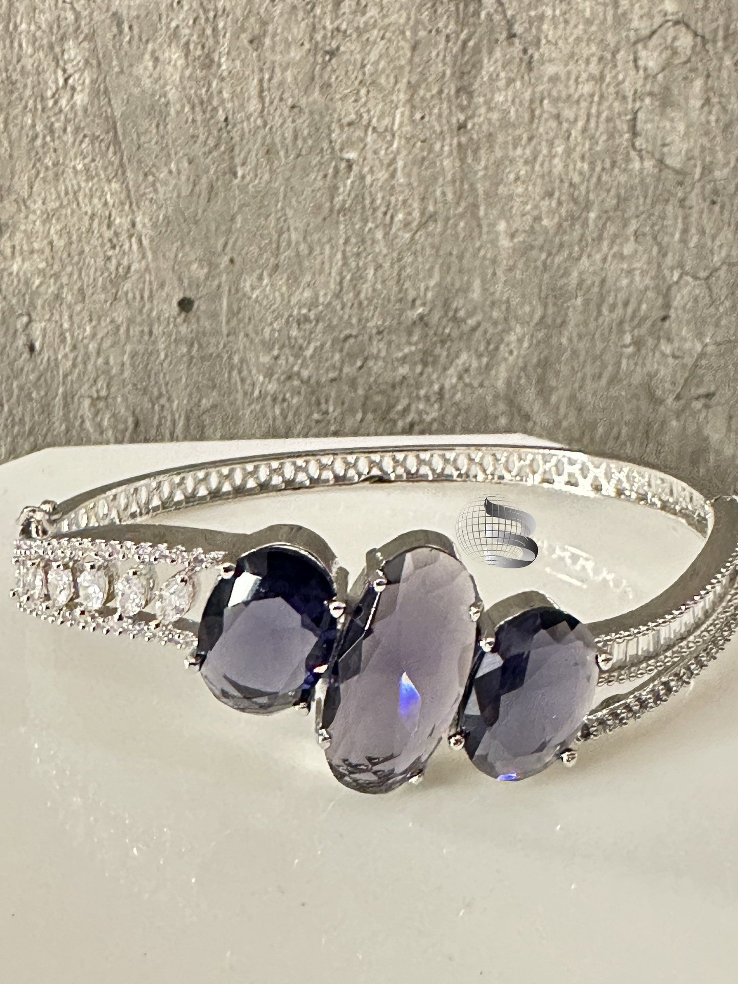 Blue Crystal Silver Plated Stylish Bracelet Gift for Girls Women
