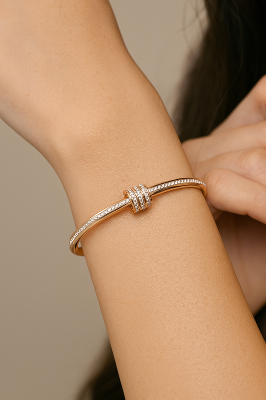 Rose Gold Elegant and Sleek American Diamond Bracelet for Girls and Women