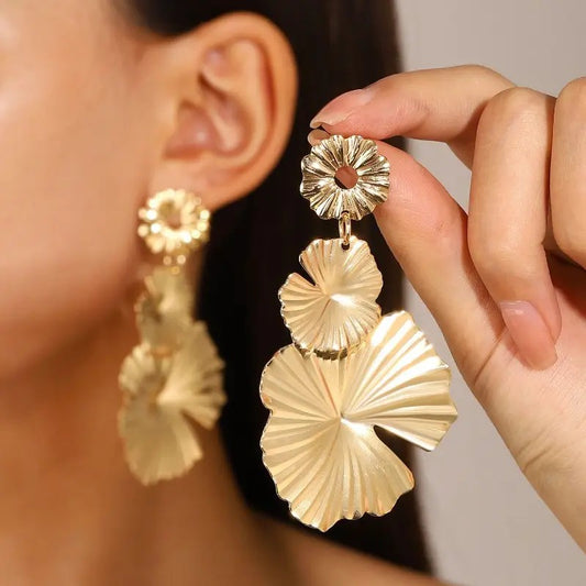 Golden Fashion Earring