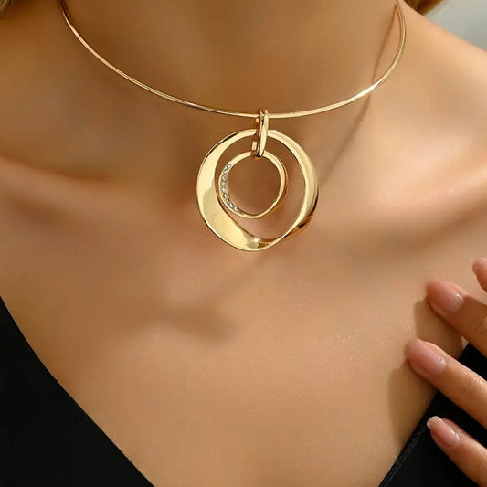 Luxury Rose Gold Plated Geometric Statement Neckwear