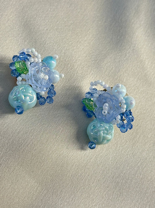 Elegant Acrylic and Sparkling Beads Earring