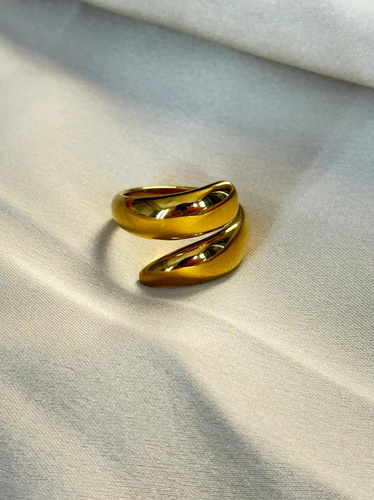 Abstract Design Gold Plated Ring for Girls and Women
