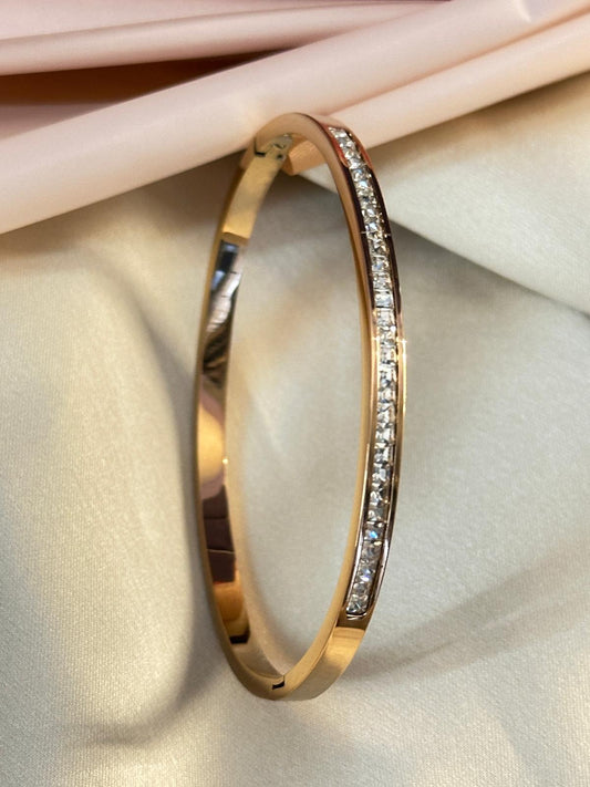 Premium Rose Gold Plated American Diamond Studded Bracelet