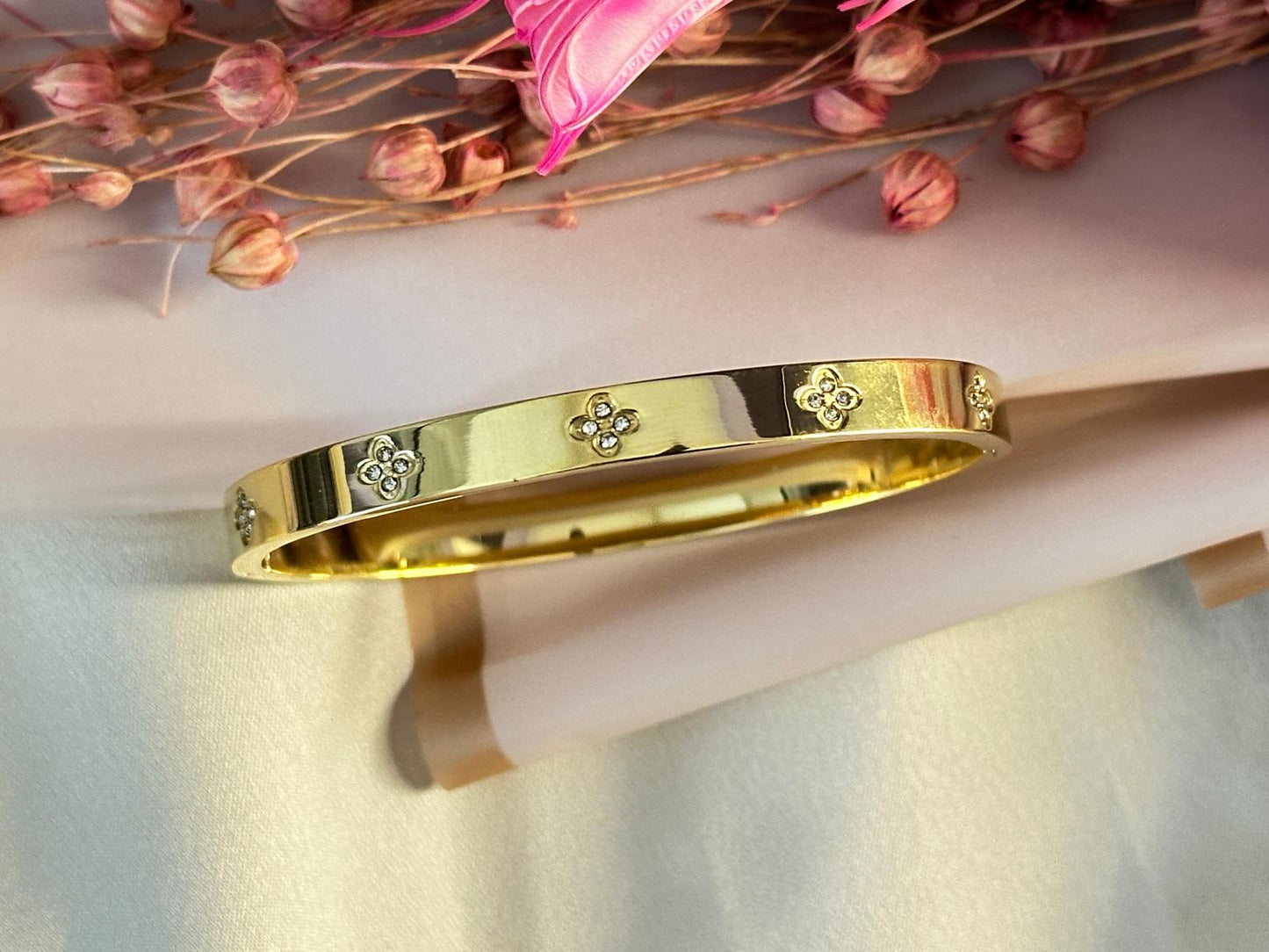 Premium Gold-Plated American Diamond Studded Bracelet