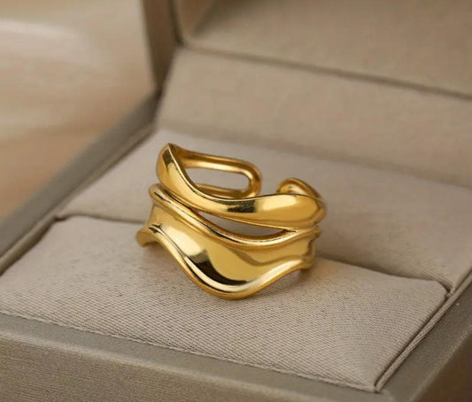Premium Gold Plated Abstract Daily Wear Ring