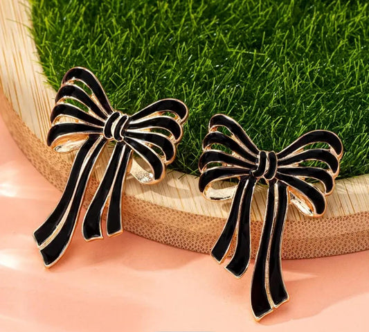 Unique Black Enamelled Earring
