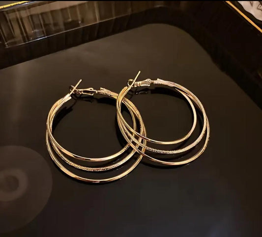 Golden Statement Hoop Earrings