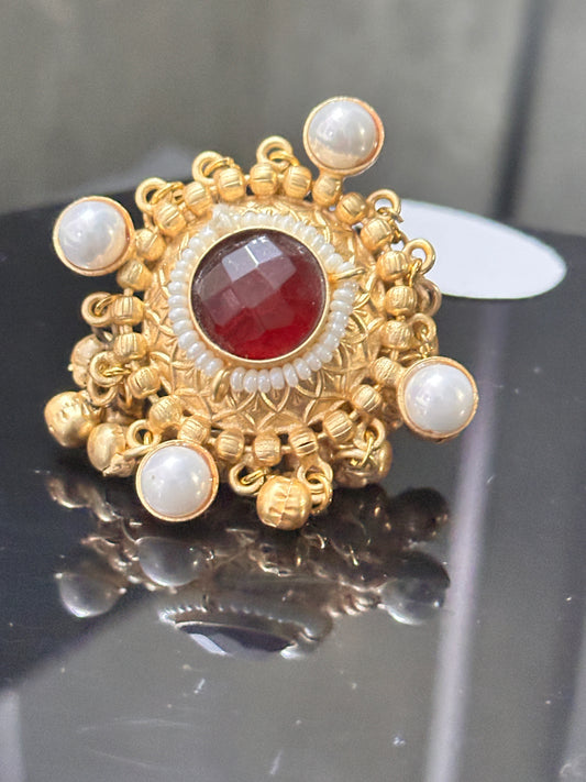 Golden Ghungroo Cocktail Ring