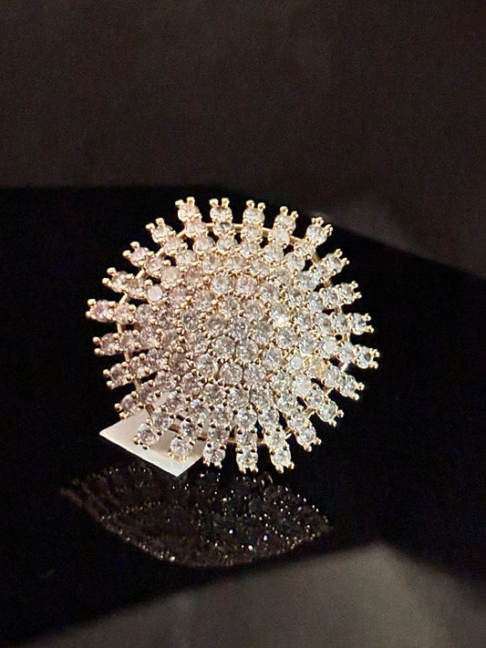 Golden American Diamond Ring