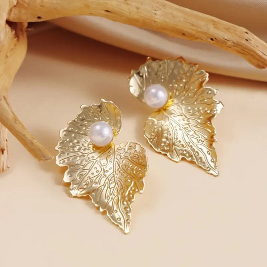 Golden Leaf shape Fashion Earring