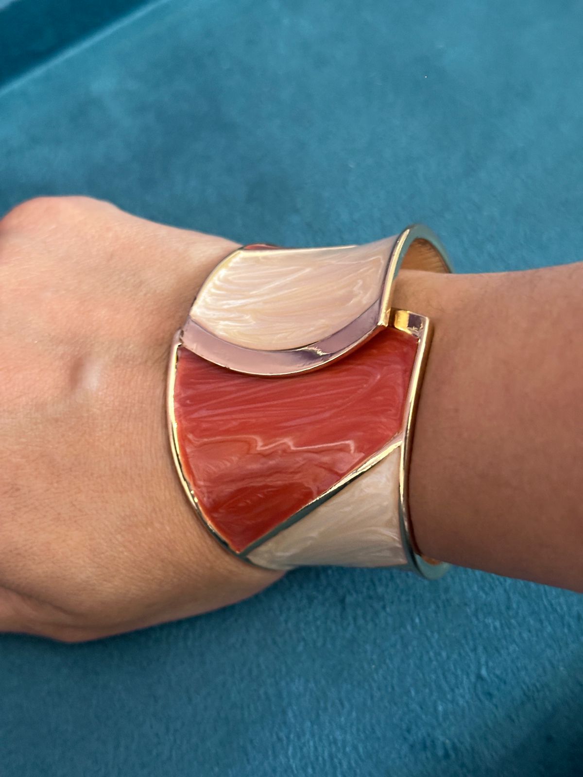Korean Design Enamelled Cuff Bracelet