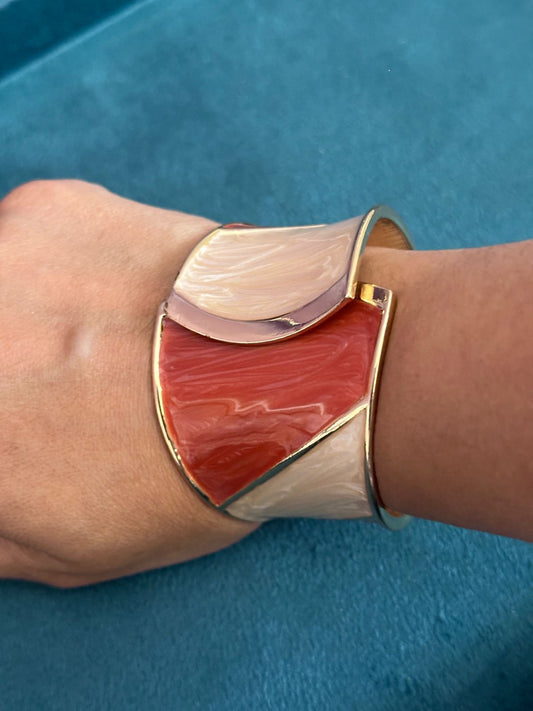 Korean Design Enamelled Cuff Bracelet